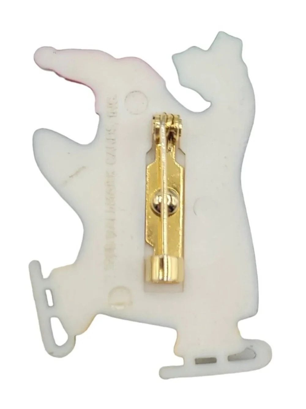 1989 Hallmark Christmas Holiday Ice Skating Penguin Lapel Pin